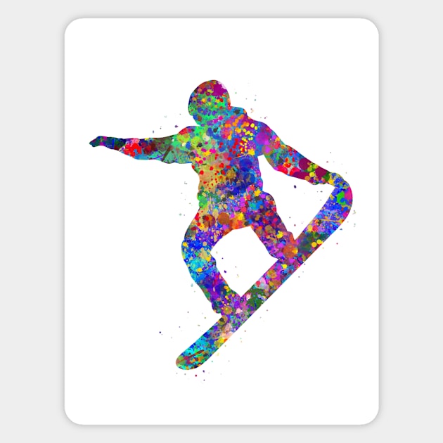 Snowboarding Magnet by Yahya Art